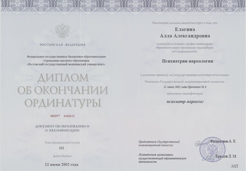Диплом ординатуры